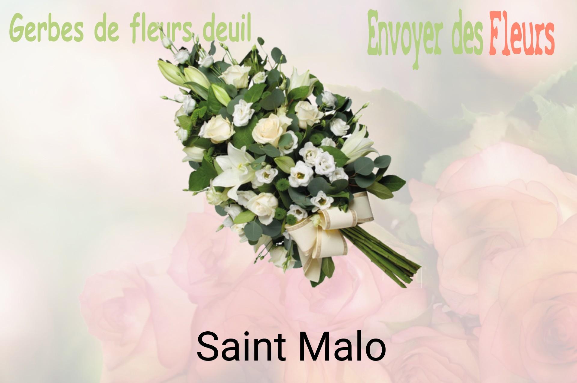 Gerbe de fleurs de deuil livrée à Saint-Malo